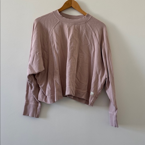 Vuori Sunnyside Dogwood Pink 100% Organic Cotton Oversized Crewneck Sweatshirt M - Picture 6 of 9